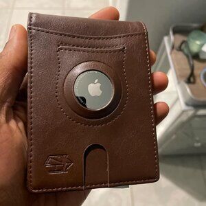 Men's Wallets Airtag Holder Slim Rfid Leather with Gift Box